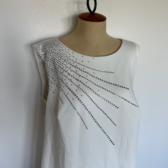 Calvin Klein Women’s Sleeveless Sheath with Shoulder Embellishment Plus Size 16W - Picture 6 of 13